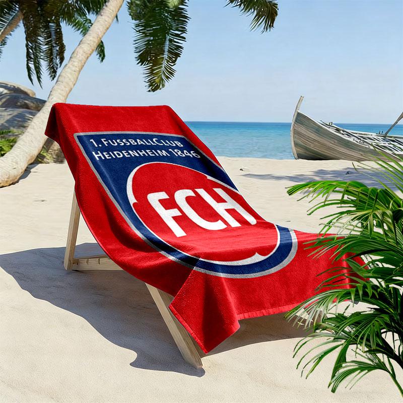 FC Heidenheim Print Beach Towel, Large Soft Quick Dry Towel for Beach Camping Swimming