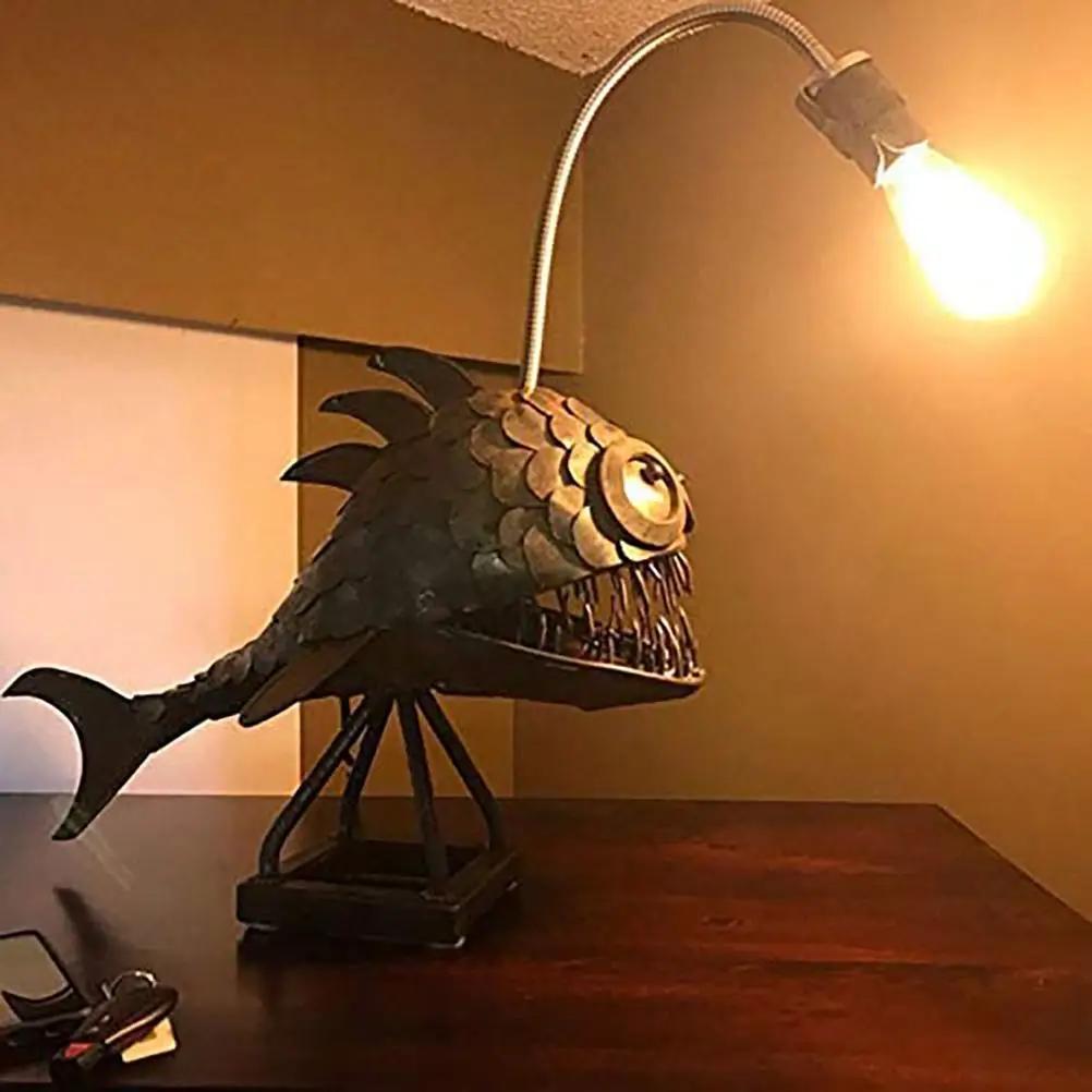 Retro fish lamp fishing lovers angler fish lamp floor-to-ceiling home bedroom study decoration furnishings