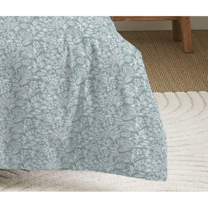 Parure de couette 4 pièces réversible 260 x 240 cm "Celeste Glacier" pour lit 160 x 200 cm Coton Pur