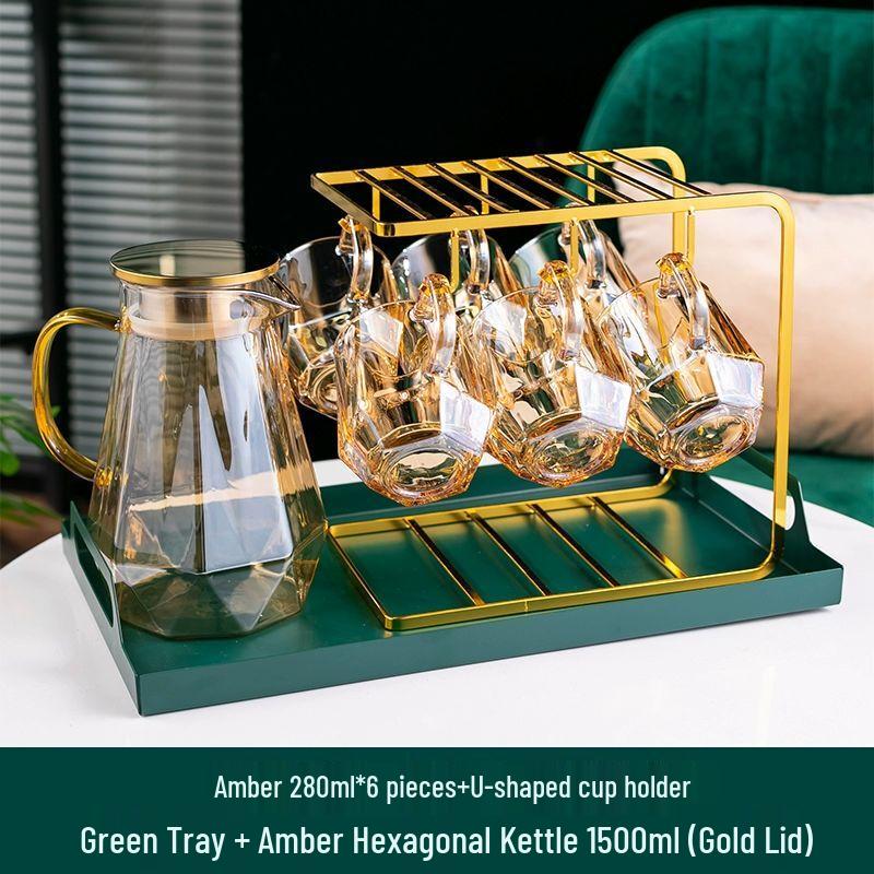 Jiakangming Heat-Resistant Glass Teacup Set with Pitcher