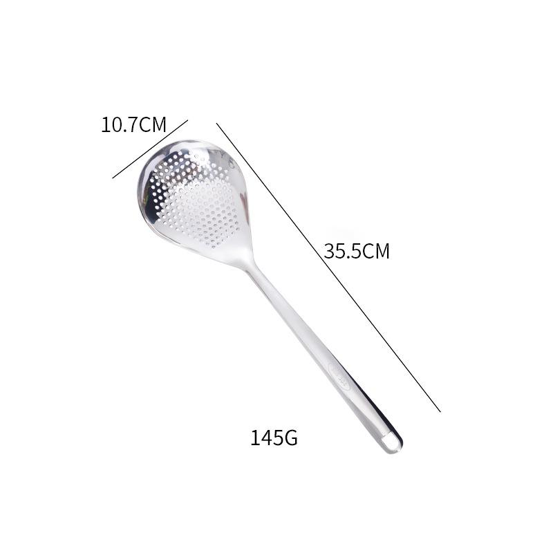 304 Stainless Steel Filter Spoon with Comfort Handle and Hanging Holes Strainer Skimmer for Kitchen Cooking Draining and Frying