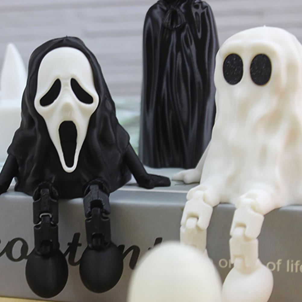 Halloween Pumpkin Figurine 3D Printed Sitting Pumpkin Desktop Halloween Decorations Creative Party Gift Ornaments