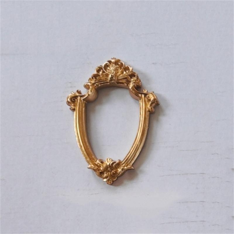Mini Gold Picture Frame Victorian Small Resin Antique Photo Frame Tiny Baroques Ornate Frame Without Glass or Backing