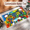Game Controller Theme Soft Crystal Velvet Rug Custom Name & Text Print Non Slip Floor Rug for Bedroom Living Room