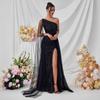 Sequin Mesh Evening Gown High Slit Long Dress Party Stage