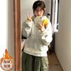 Spot Striped Hooded Sweater Jacket Women's New Autumn Fleece Design Casual Loose American Cardigan #2237