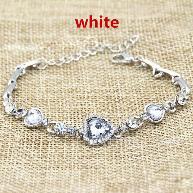 Selling Heart Crystal Zircon Crystal Bracelet For Women Party Wedding Jewelry Bangle Accessories