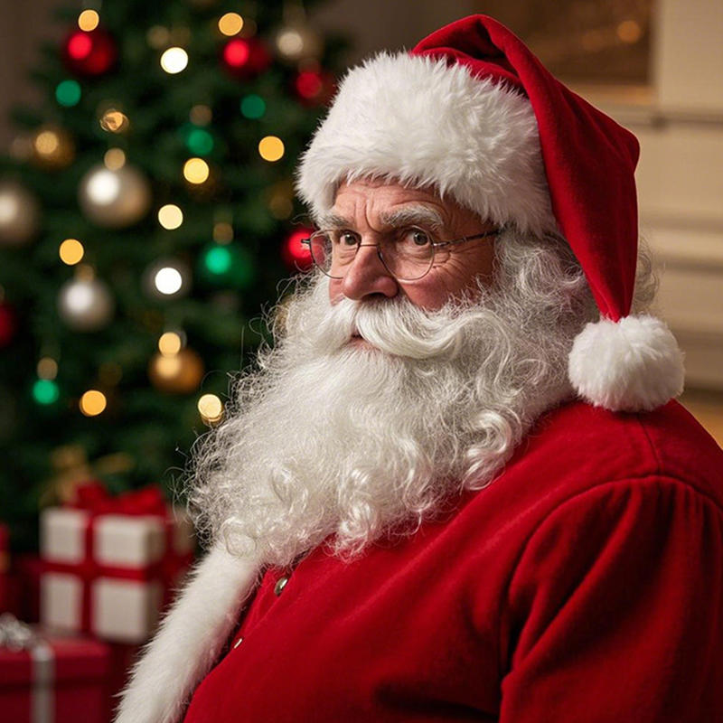 Santa Claus Beard Wig Fancy Dress Up White Beard Wigs Role Play Hair Christmas Halloween New Year Decoration Christmas Hat