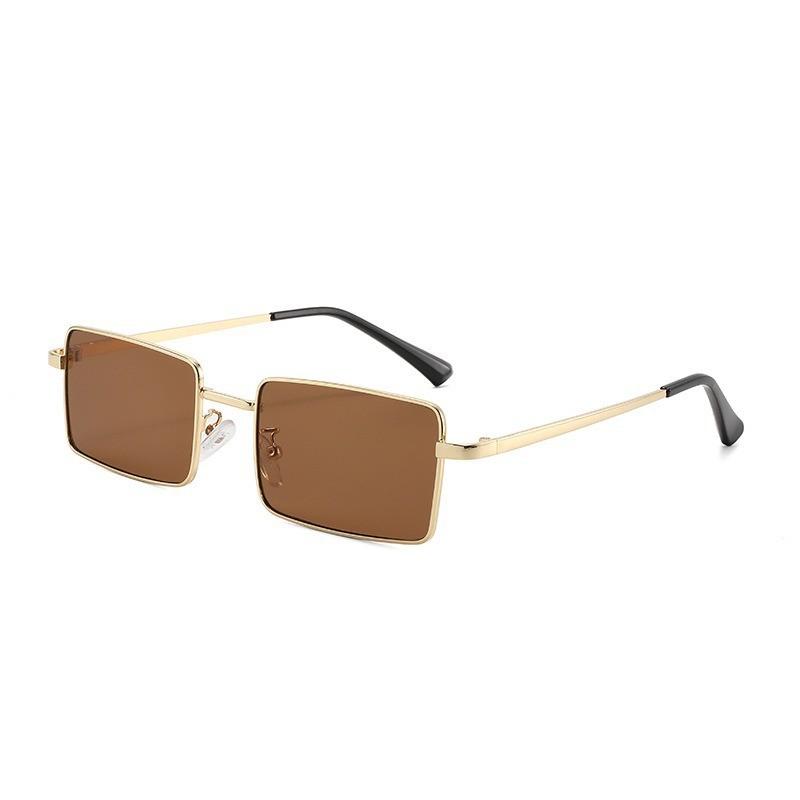 Classic Metal Square Sunglasses Women Men Uv400 Retro Style Geometric For Travel And Daily Wear
