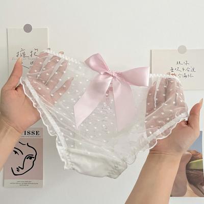 Kızlar için Tatlı Dantelli İç Çamaşırı İnce İç Giyim Nefes Alabilen Seksi Orta Yükseklikte Kadın Üçgen Külot