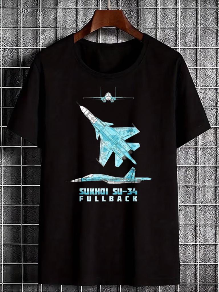 Funny Sukhoi Su34 Fullback Fighter Jet Graphic Unisexs T Shirt Tee Unisex Summer Spring Novelty Oversized Humor Streetwear Top