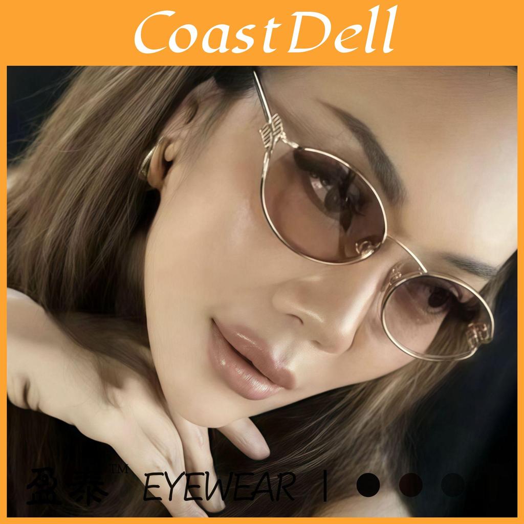 Elegant Metal Frame Cat Eye Sunglasses With Tinted Lenses For Fashion Streetwear And Parties