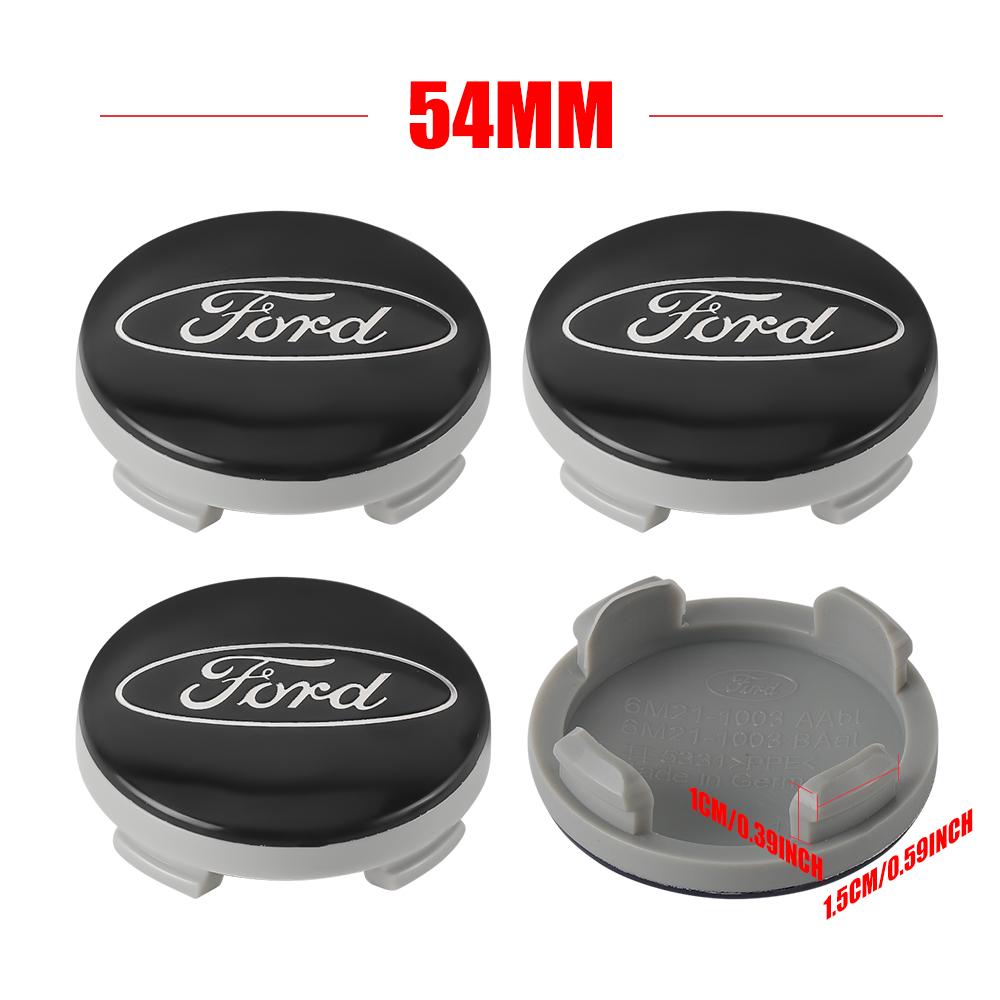 LLC3 4PCS Car Wheel Center Cap Rim Cover Emblem for Ford Tierra Mondeo ST Fusion mk7 3 Mustang S-Max Territory Shelby Decor Accessory
