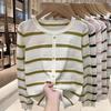 Korean Style Striped Hollow Loose Knit Sweater for Women – 2026 Long Sleeve Lightweight Inner Layer