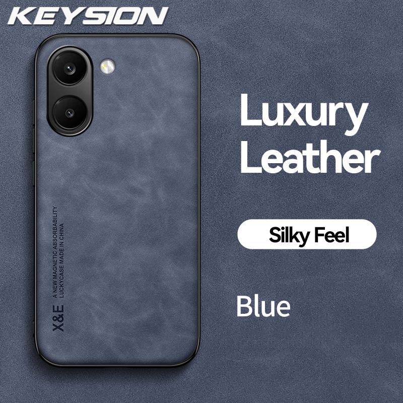 KEYSION Luxury Retro PU Leather Phone Case for Xiaomi POCO X8 Pro Silicone+PC Shockproof Phone Back Cover for POCO X8 Pro Max