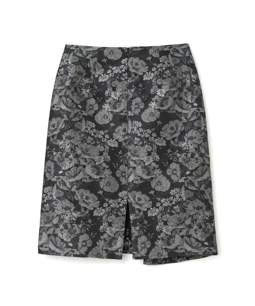 Milo Woman Floral Jacquard Midi Skirt [Black]