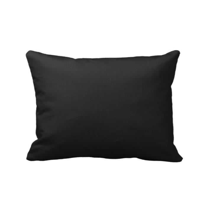 Taies d'oreillers - 100% Coton - 50 x 70 cm - Noir - Lavable - Uni