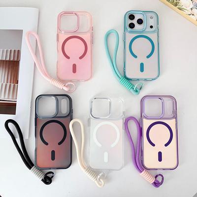 Bright Shadow Magnetic Chameleon Phone Case for iPhone 17 Pro Max with Lanyard, Compatible Hardware Buttons for 11/12/15/16