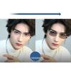 Pochromic Anti-blue Glasses Frameless Temperament Flat Lens Burst Glasses Men Sunglasses