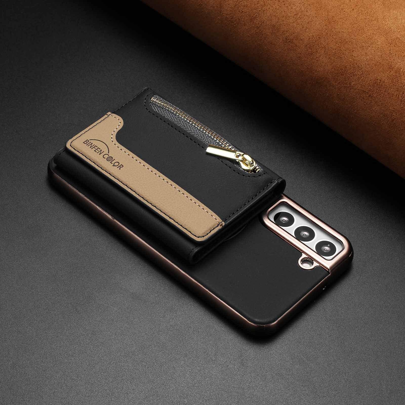 

Phone Case for Samsung Galaxy S25 Ultra S24 Fe S23 Plus S22 S21 + A56 2 in 1 Magnetic Zipper Card Wallet Wireless Charging Cover Galaxy S24 Ultra чёрный