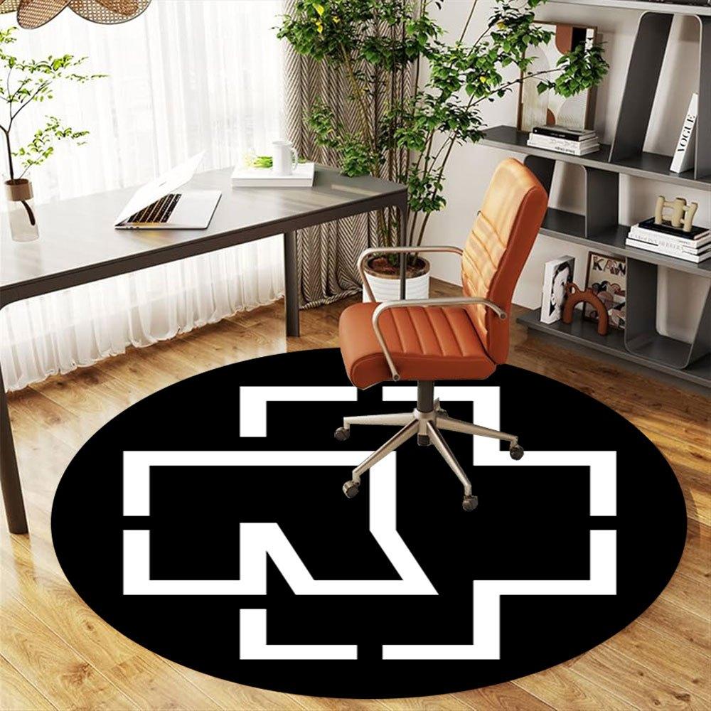 Modern Abstract Art Print - Minimalist Black White DesignRound Non-Slip chair mat chair carpet for office Rugs for Office Decor Gift For Valentine's D