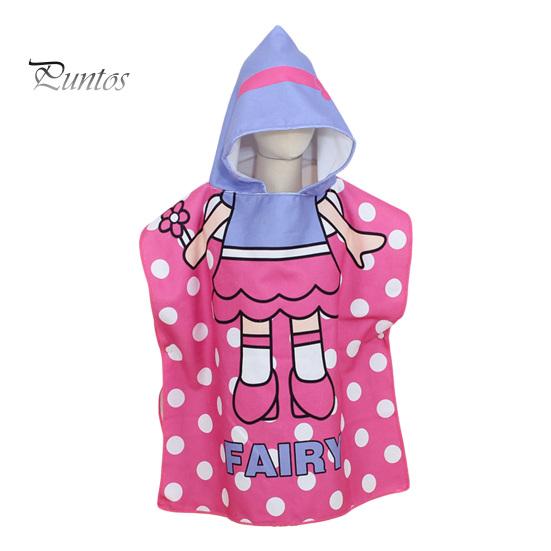 Children Bath Towel Cartoon Printing Kids Beadch Hooded Bath Wrap Poncho Quick-drying Super Absorbent Swimming Towel Windproof Wearable Towel Toddler