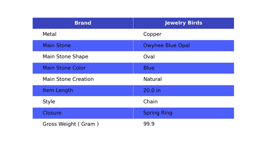 Natural Owyhee Blue Opal Copper Mother Gift Electroformed Chain Necklace Jewelry V-83