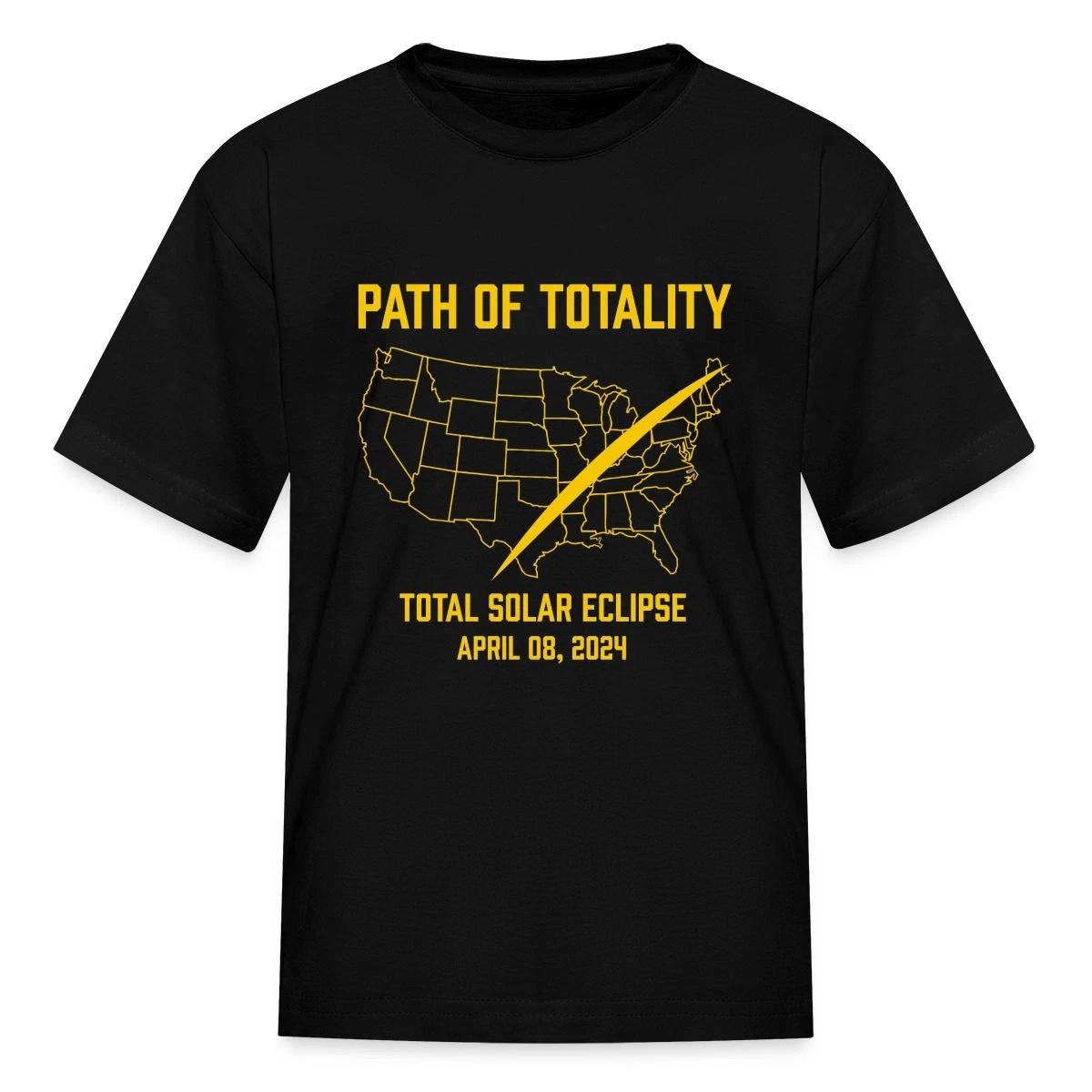 Solar Eclipse 2024 US Map Path of Totality Kid s T-Shirt M