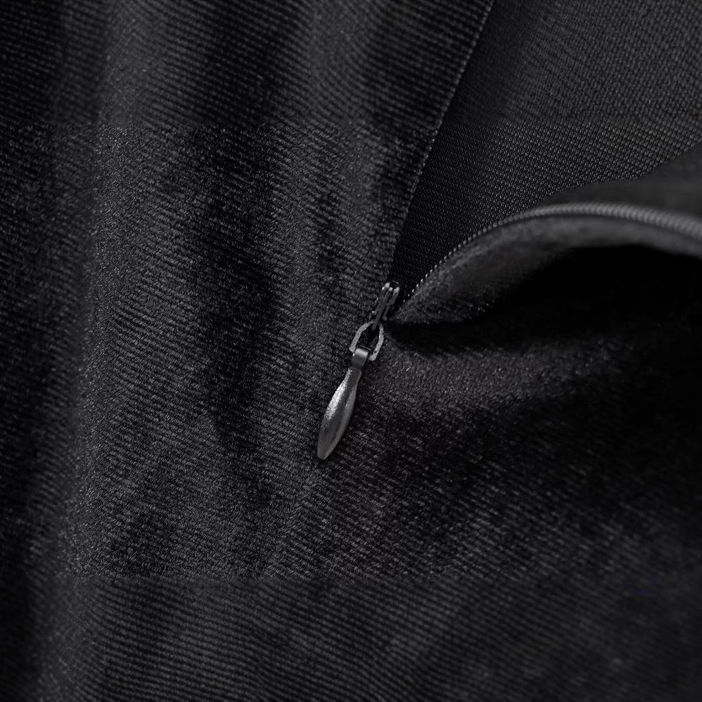 2024 European and American Women's Sexy Slimming Black Velvet Pleated Bodycon Dress