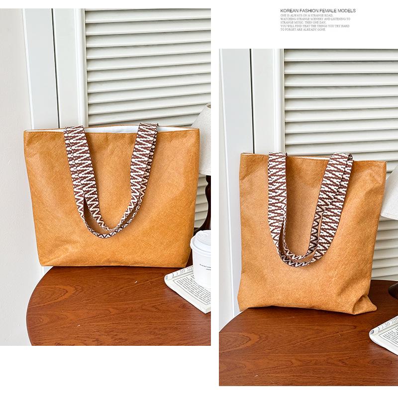 Wasserdichte Kraftpapier-Tragetasche von DuPont - Kreatives Geschenk & Retro-Umhängetasche mit Logo-Aufdruck