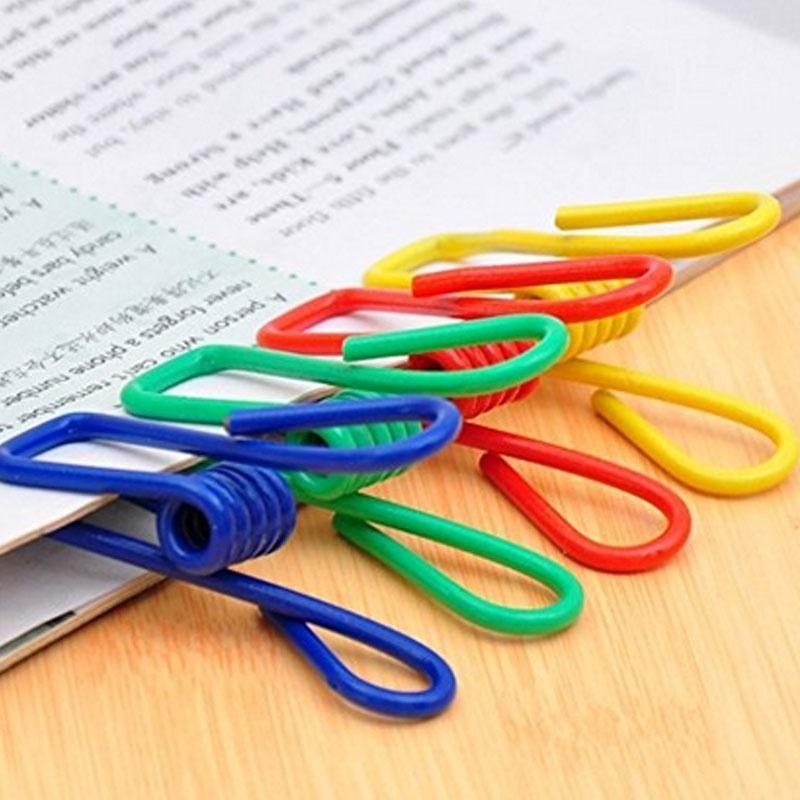 10 PCS Multi-Purpose Colorful Metal Clips Holders Chip Bag Document PVC Coated Clips