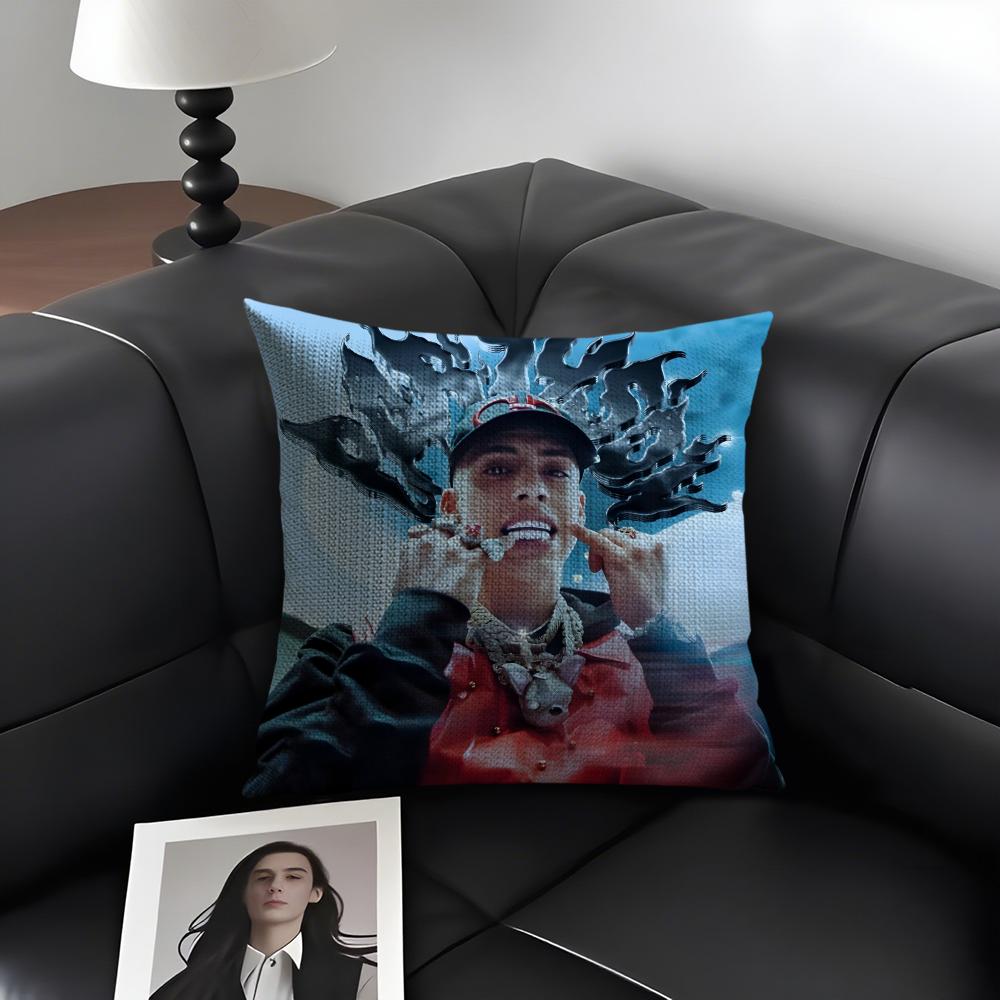 C-Cris M-Mj Singer Cushion Cover Natural Linen Organic Fabric Double-Sided Printing Sofa Home Decor Gift Pillow Case
