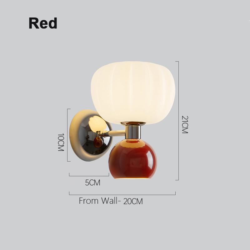 

New Nordic Home Decor Wall Lamps Plastic Material Lightings Modern Soft Style Pumpkin Shape Bedroom Lustres