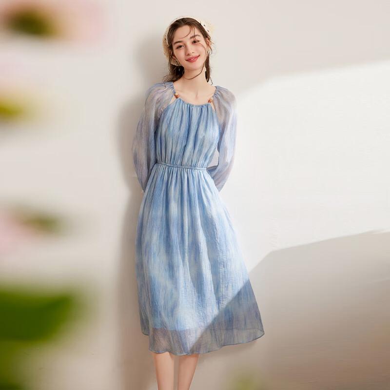 

Bailuyu Tie-Dye Print U-Neck Maxi Dress S