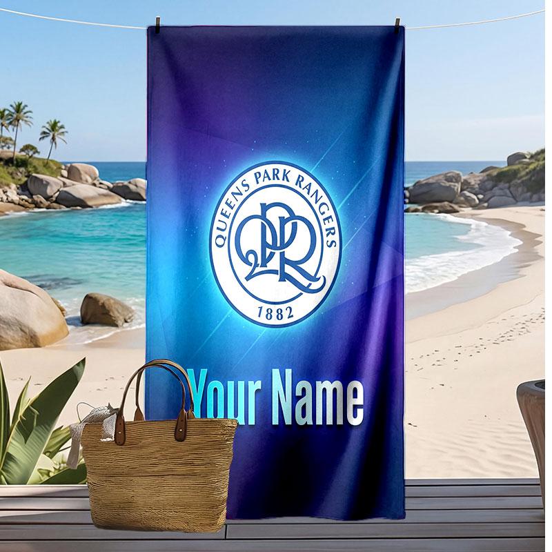 Queens Park Rangers FC Personalisiertes Bedrucktes Strandtuch Fußballlogo Unterstützung Benutzerdefinierter Name Text Saugfähiges Handtuch für Sport Reisen Besonderes Geschenk