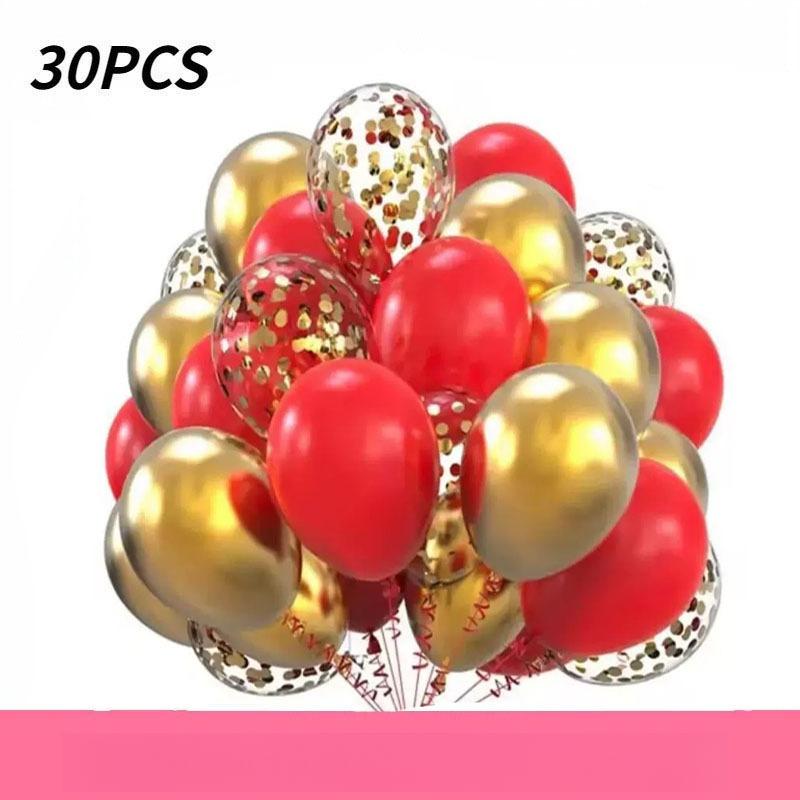 10 Zoll 30 Stück Glitzerpapier-Schnipsel Ballon-Set Dekoration Ballons Weihnachten Halloween Geburtstag Feiertag
