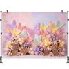 LS Butterfly Garden Backgrounds Cake Smash Kids Adult Photography Props Child Baby Balloon Decors Photo Backdrops