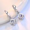 Fashion Women Cube Geometric Zircon Dangle Drop Earrings Jewelry