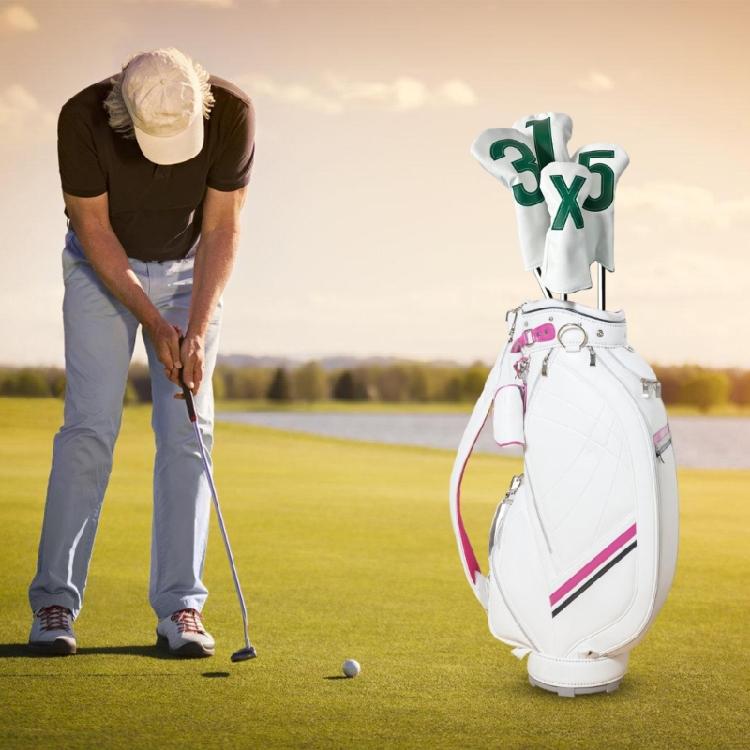 4 szt. Pokrowiec na głowę kija golfowego typu driver, Pokrowiec na główkę kija golfowego typu iron, Pokrowiec na główkę kija golfowego typu mallet putter z PU, Pokrowiec na główkę kija golfowego dla mężczyzn i kobiet