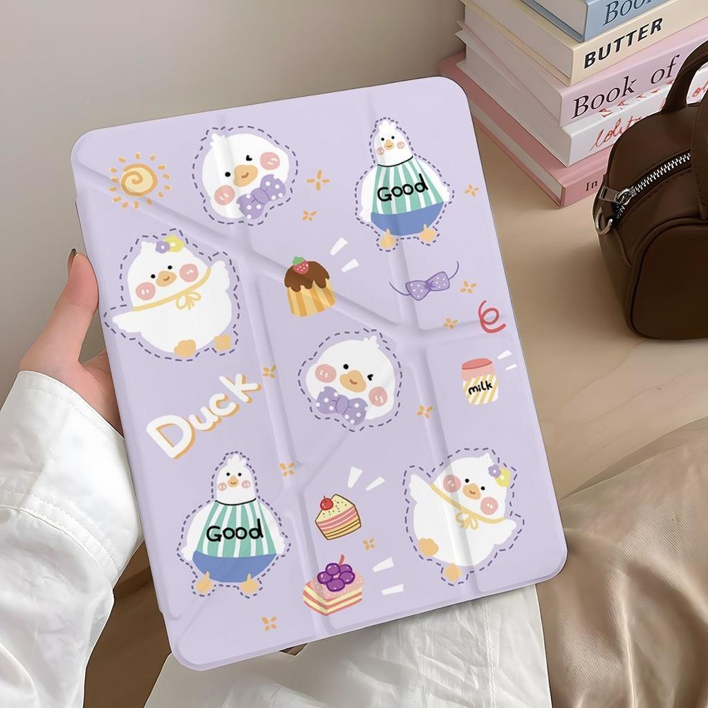 Cute duck-themed iPad Air 7/6/5 tablet case, Pro tablet case, 11/10/9 protective case