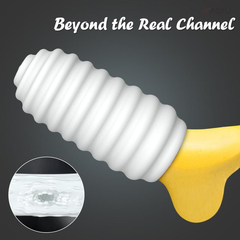 Soft Silicone Manual Male Masturbator Open-Ended Pocket Pussy Blowjob Glans Trainer Ejaculation Delay Simulation Sex Toy for Men