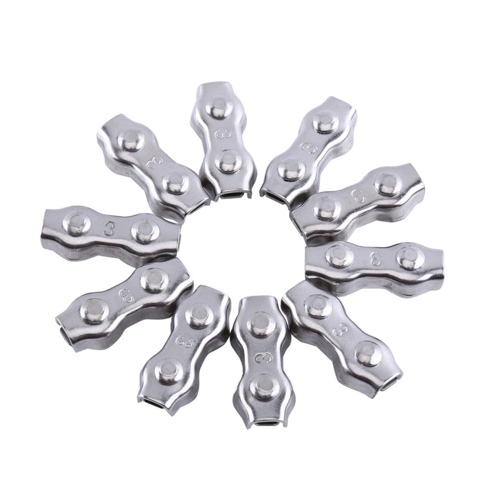 10pcs Stainless Steel Stainless Steel Clips Sturdy Design Wire Rope Clips DIY Projects
