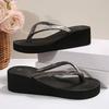Fashion Simple Style Wedges Flip Flops for Women Summer Non Slip Platform Slippers Woman Outdoor Lightweight Soft Bottom Sandals Mujer
