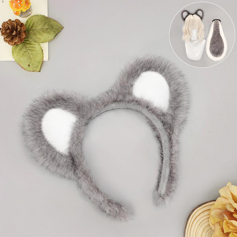 

Halloween Day Animal Headband Otter Headband Masquerade Party Kids Show Props Sea Otter Ears Tail Set