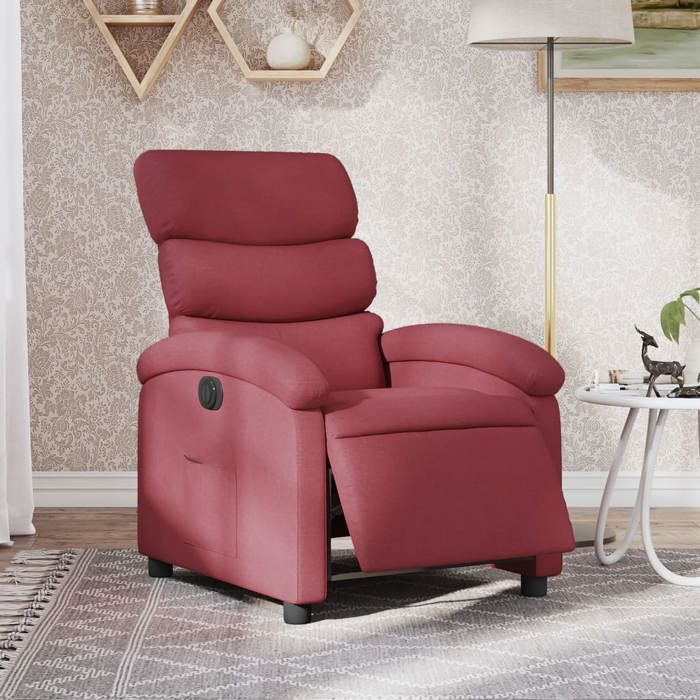 VidaXL Fauteuil inclinable électrique Rouge bordeaux Tissu, fauteuil électrique pour personnes âgées, fauteuil inclinable, 3203957