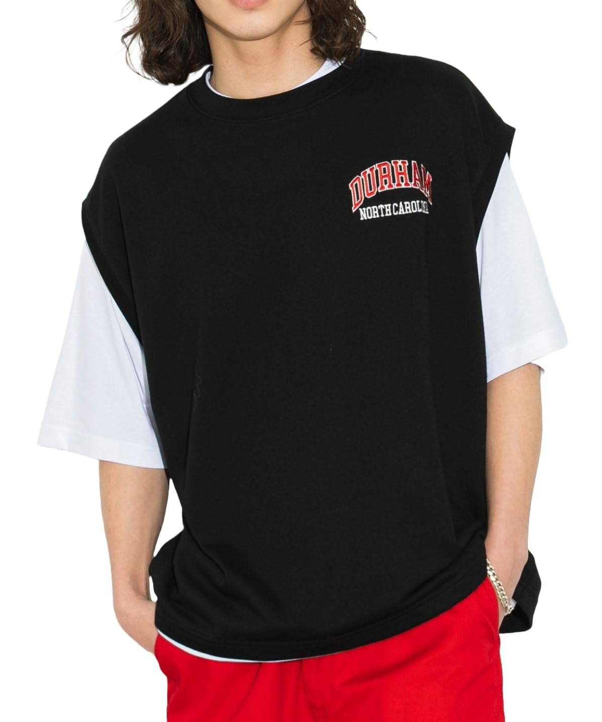 

WEGO Комплект мужских футболок из 2 предметов с длинным и коротким рукавом, свободного кроя оверсайз с графическим принтом, идеальный подарок для, размеры M и D, внутренний, рукав, посадка, силуэт, принт,