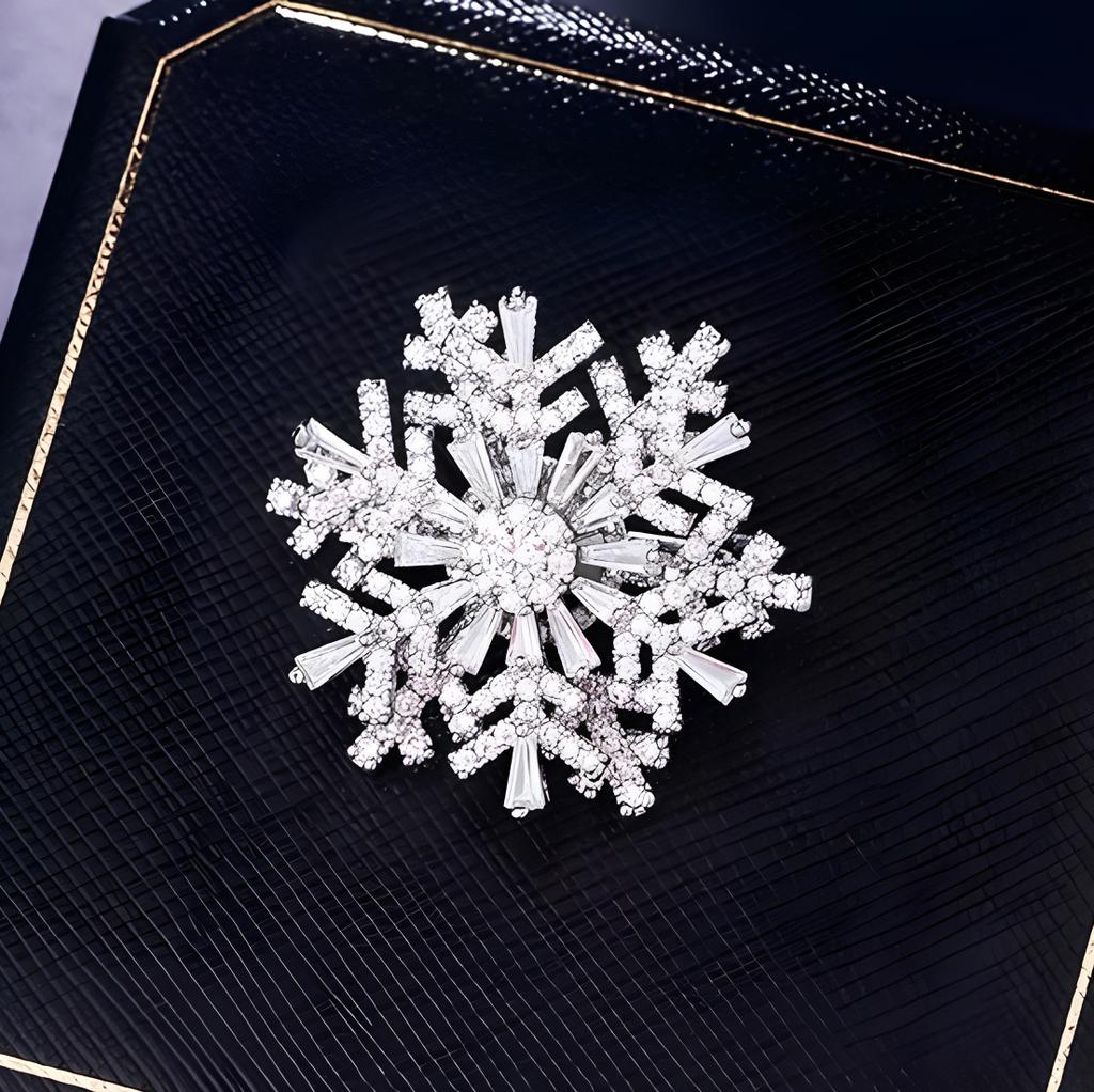 Luxury Times Come And Go Brooch High-End Women'S Exquisite Rotating Snowflake Pin Niche Design Corsage Suit Accessories
