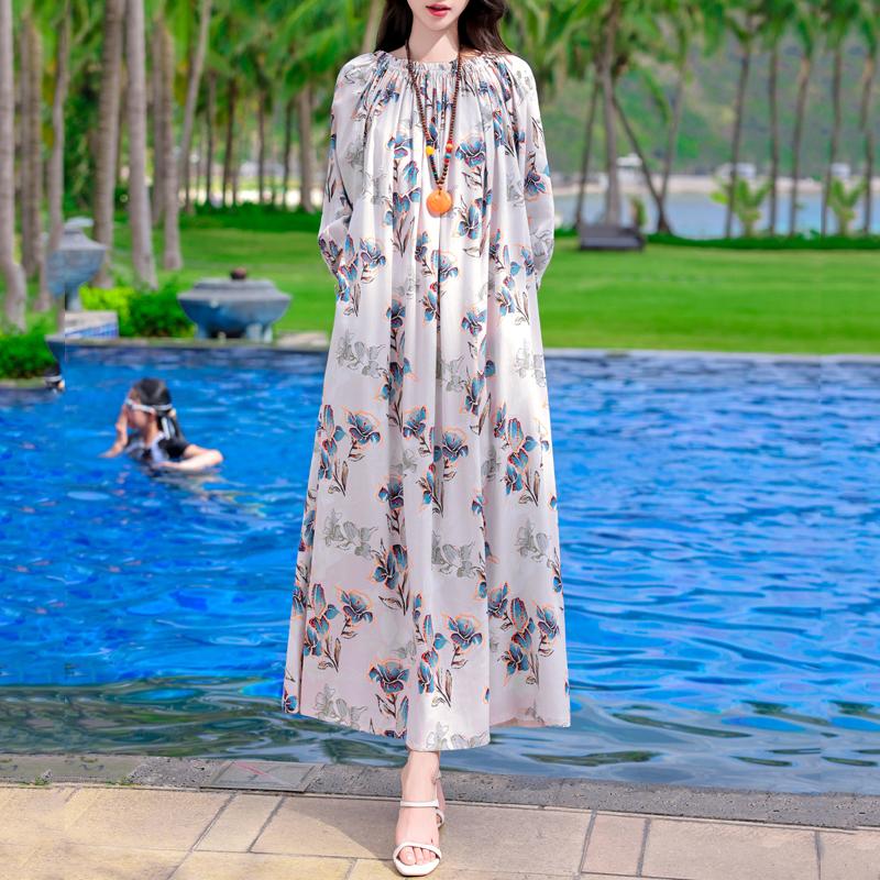 

Casual Long Dress for Women Summer Clothes Elegant Loose Plus Size Dress 2XL(70kg-90kg)