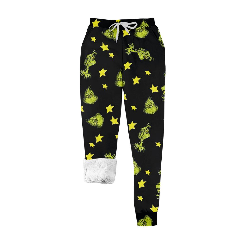 Women's Casual Fashion Home Print Velvet Sweatpants