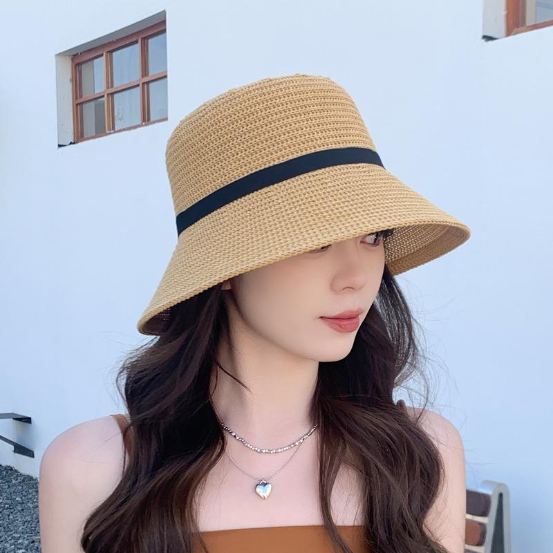 25 New Knitted Sun Hat Summer Thin Sun Protection Bucket Hat Outdoor Travel Vacation Beach Hat Big Edge Face Small